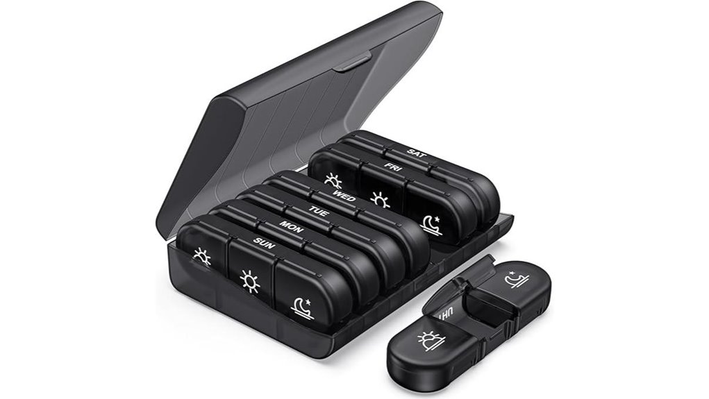 Top Vitamin and Supplement Travel Cases for Weekly, Slim Use 6 lightproof portable 7 day organizer