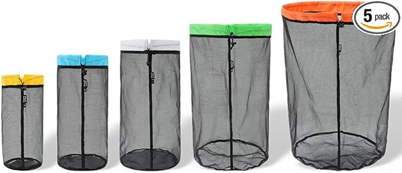 Ultralight Stuff Sacks: Tiny Packables for Backpacking 5 lightweight 5 pack mesh bags