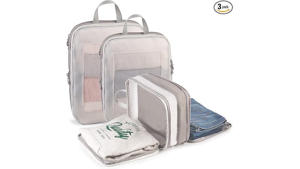 Top Packing Cubes With Compression & Divider for Clean/Dirty 6 lightweight expandable compression cubes