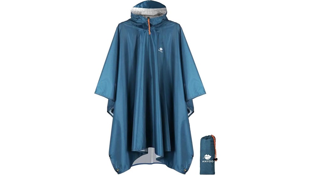 Packable Rain Capes for Travel (Bike and City Use) KeepDry 7 lightweight waterproof hooded poncho