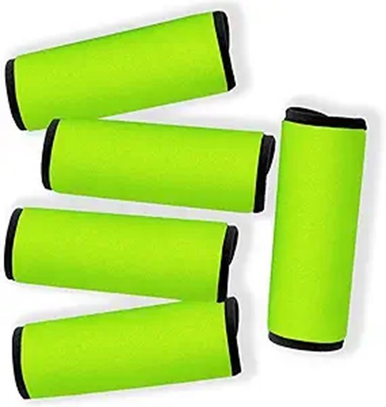 The Best Luggage Handle Cushions for Heavy Bags & Comfort 3 limegreen neoprene luggage wraps