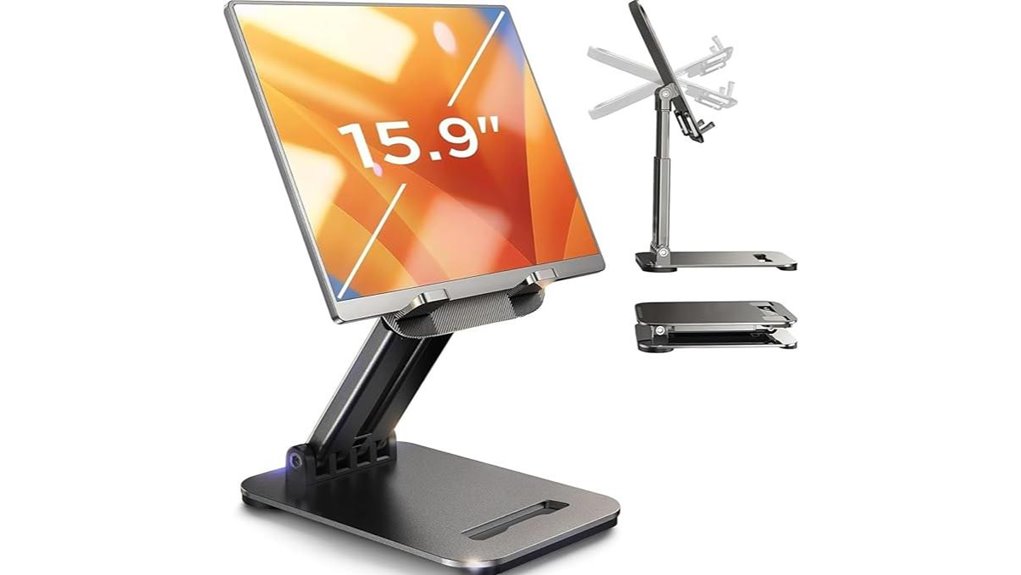 Foldable Tablet Stand (Tray-Table Friendly) for Work & Travel 13 lisen ipad desk stand