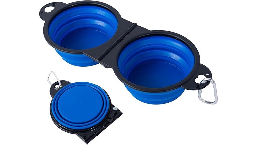 Top Collapsible Pet Bowls for Travel – Leakproof Fold‑ins 6 lock clip dual dog bowls