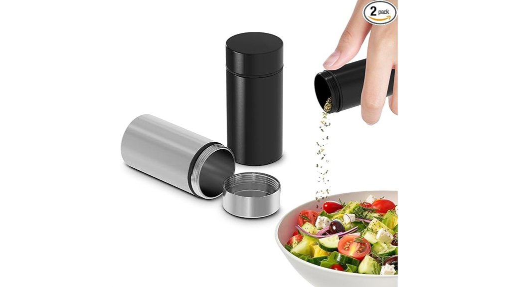 Compact Spice Containers For Travel Cooking—Leak-Proof 8 lockable 50ml aluminum spice