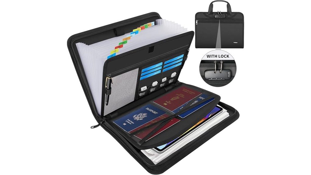 lockable fireproof accordion organizer
