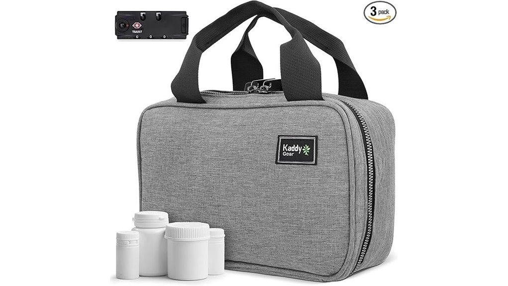 Travel Pill Organizer Cases (Secure Latching) Keep Meds Safe 6 lockable grey pill organizer