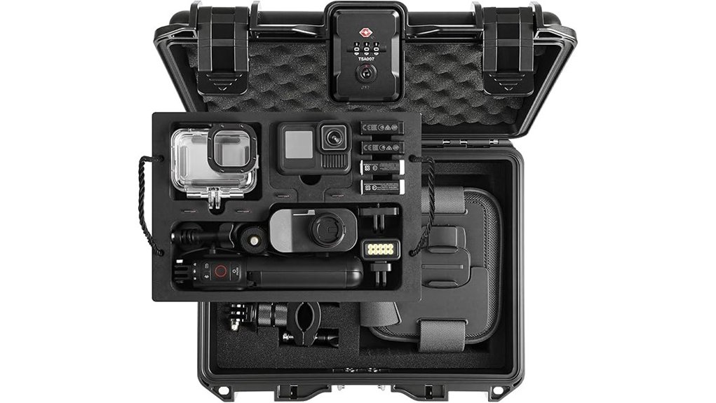 lockable tsa waterproof gopro organizer