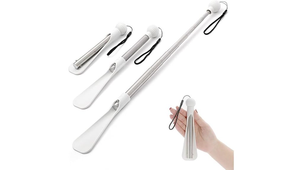 Collapsible, Sturdy Travel Shoe Horns for Comfortable Steps 1 long handled foldable shoe horn