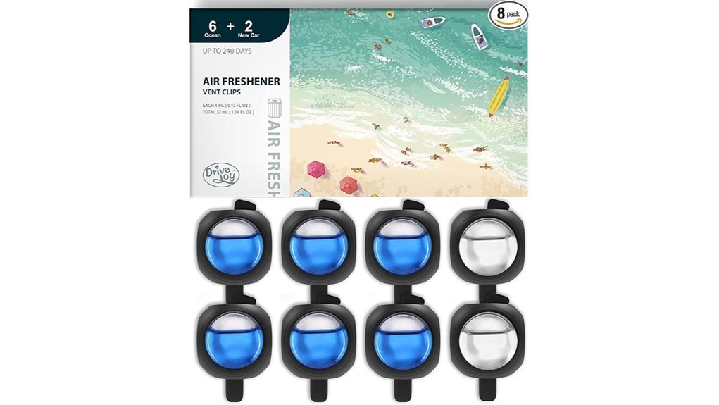 long lasting car 8 pack fresheners