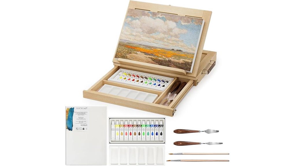 Best Travel Easels (Lightweight Tabletop) for Artists On Move 8 lucycaz portable pine easel