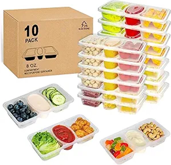 Reusable Snack Containers That Make Day Tours Easier 15 mactano 10 pack 8oz 3compartment