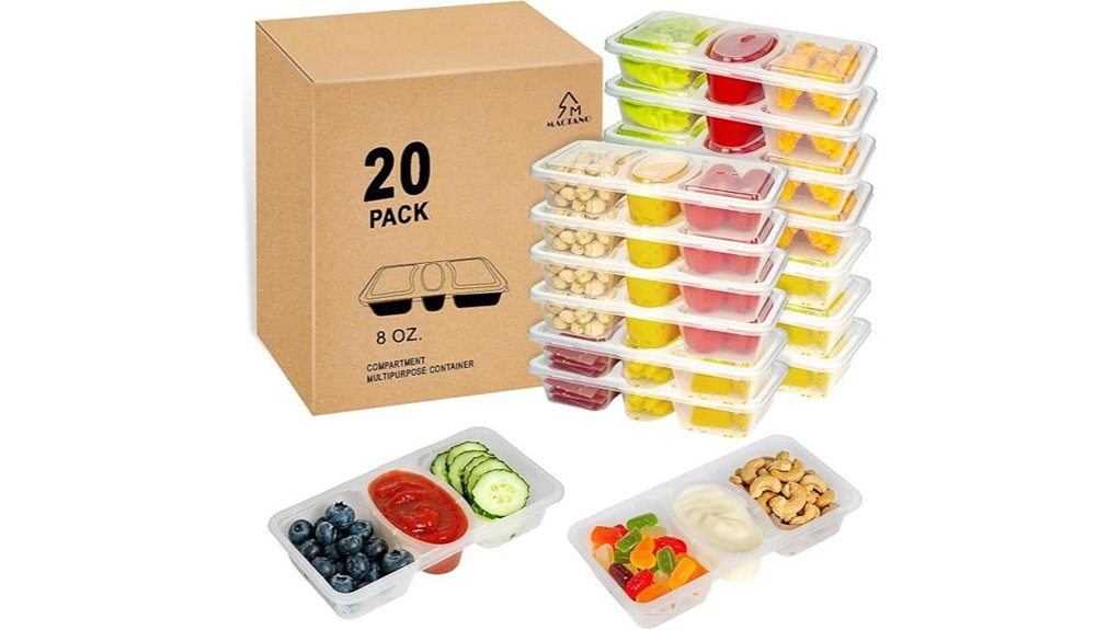 Best Leakproof Stackable Snack Containers for Day Tours 11 mactano 8oz 3 compartment containers