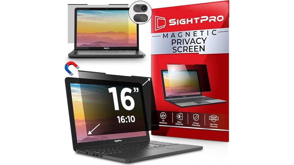 Top Laptop Privacy Filters for Café Workers That Stick Easy 6 magnetic 16 inch privacy filter