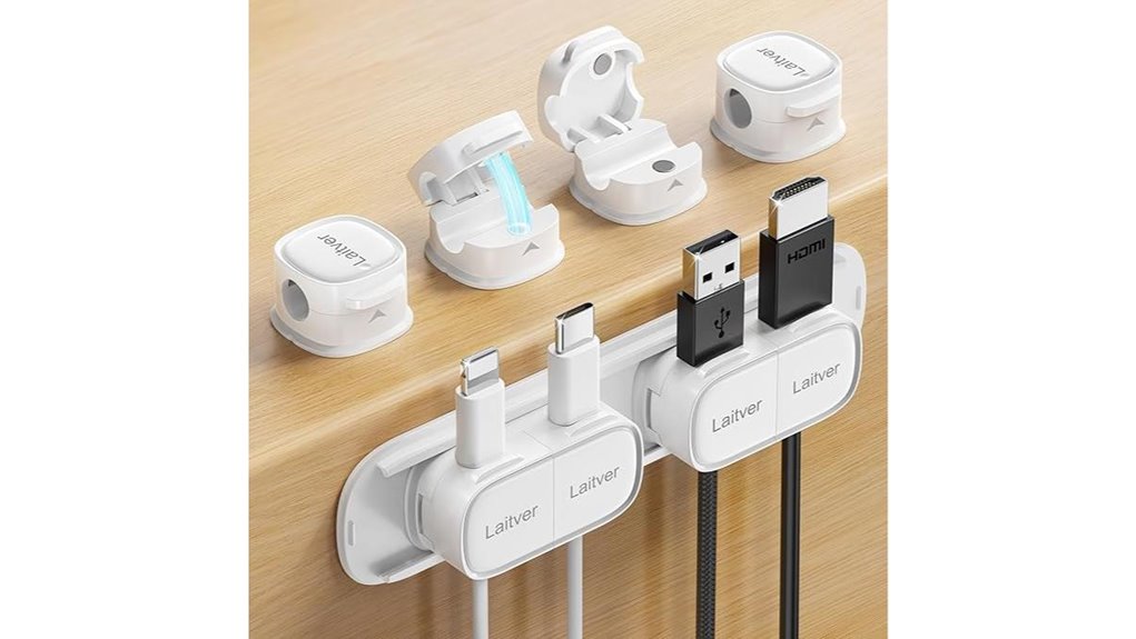 Hotel Desk Setup Hacks: Magnetic Cable Clips That Keep It Tidy 10 magnetic cable clip organizer