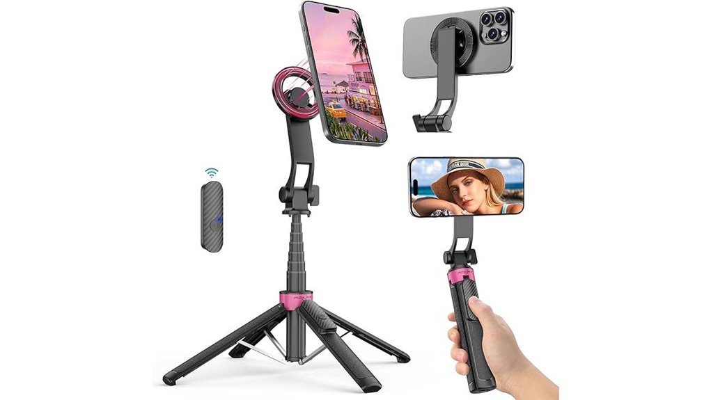 Best Pocket Selfie Sticks With Sturdy Hinges for Tripods 12 magnetic iphone selfie stick