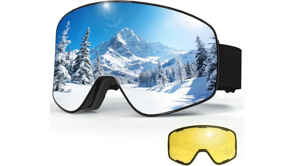 Top Ski Goggles with Interchangeable Lenses for Crystal Clarity 6 magnetic uv400 snowboard goggles