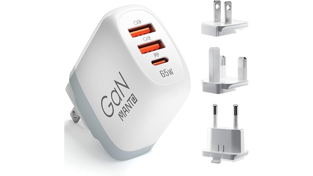 Top USB‑C GaN Chargers with EU/UK/US Plug Set (Modular) 2 manto 3 port 65w gan