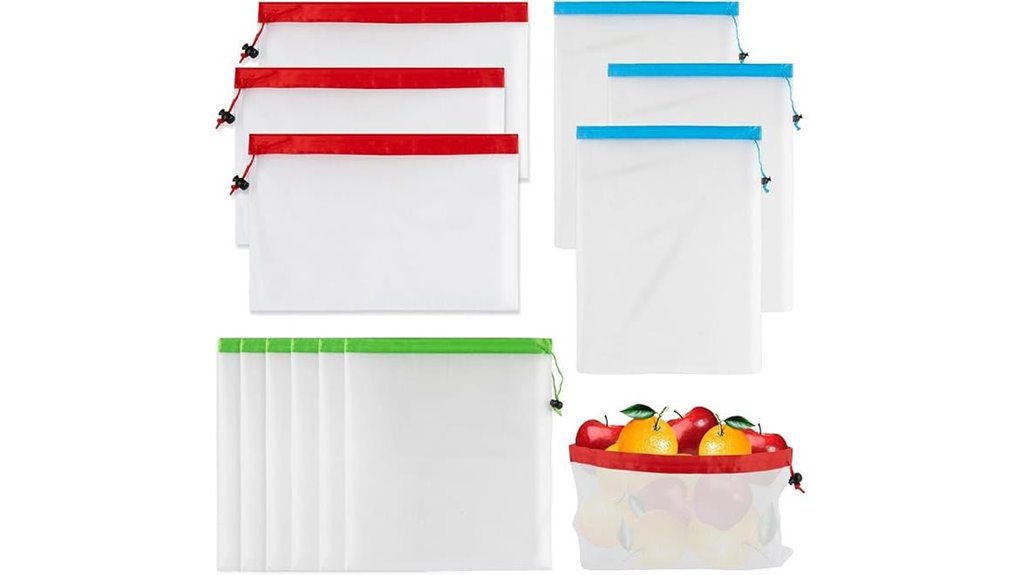 Reusable Produce Bags for Travel Apartments (Light Mesh) 2 maqihan 12 pack mesh bags
