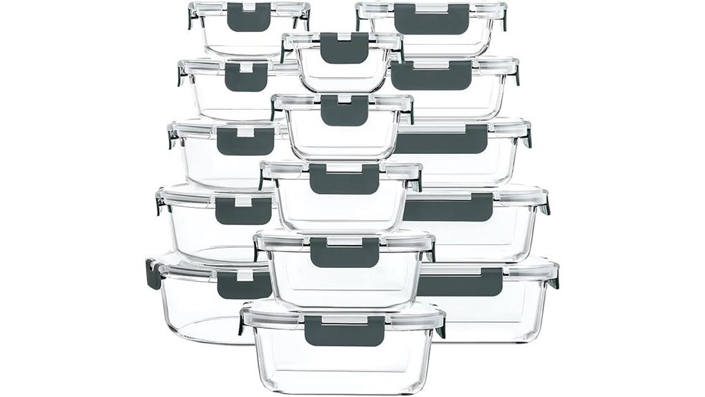Glass Food Storage Containers Set for a Clever Kitchen 12 massive 30 piece with lids