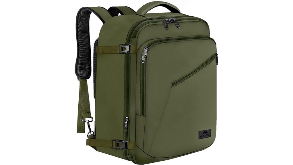 Carry‑On Duffels with Backpack Straps for Air Travel 9 matein dark green backpack