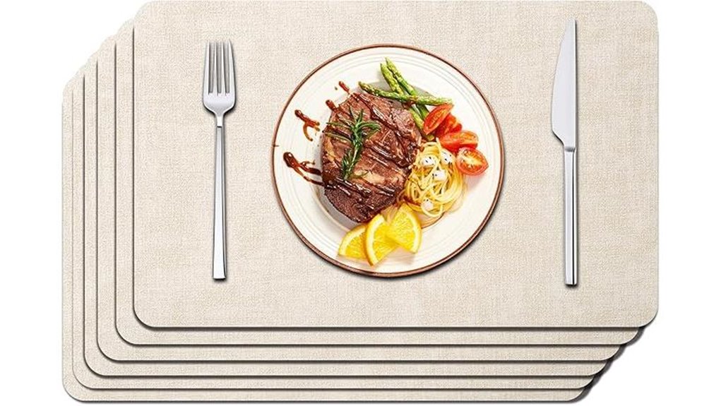 Stylish Placemat Set (Wipeable) That Keeps Dining Spaces Fresh 2 maxpearl faux leather placemats