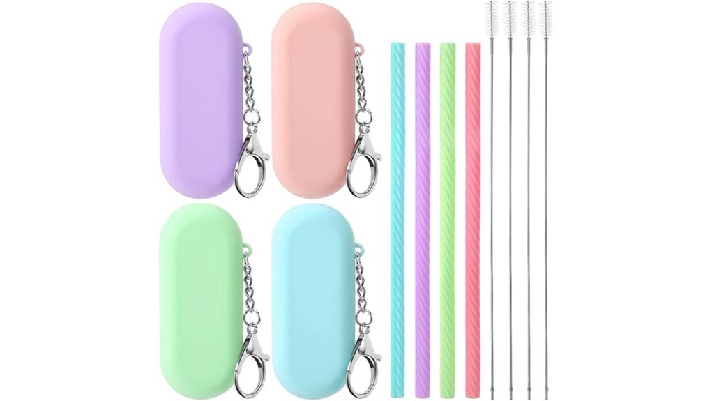 meanplan 4 pack silicone straws