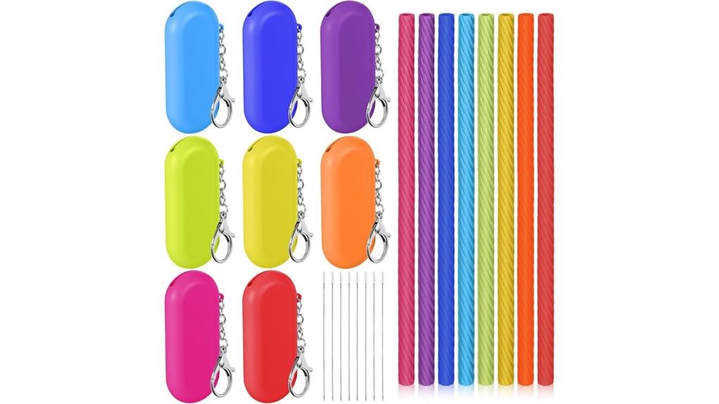 meanplan 8 pack silicone straws