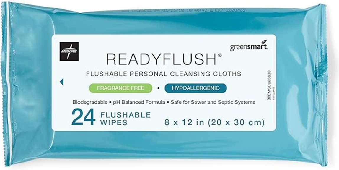 Flushable-Wipe Alternatives for Travel (Biodegradable Cloths) 8 medline flushable adult wipes