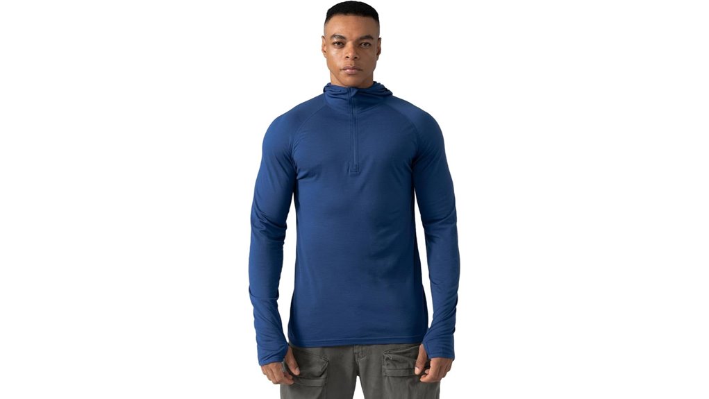 merino thermal quarter zip hoodie