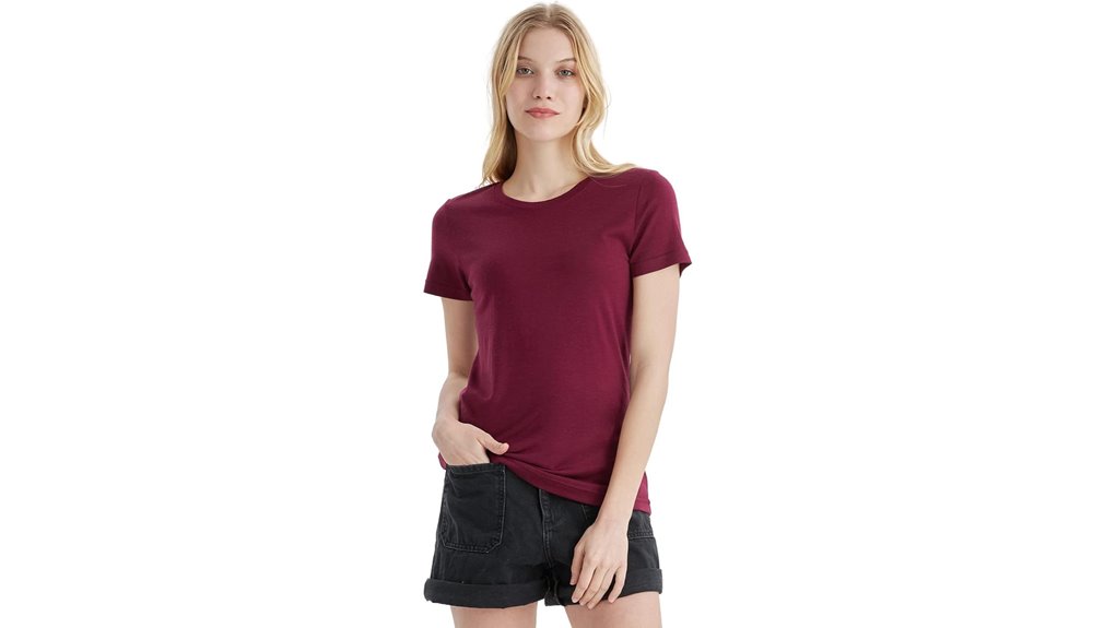 merino womens crewneck short