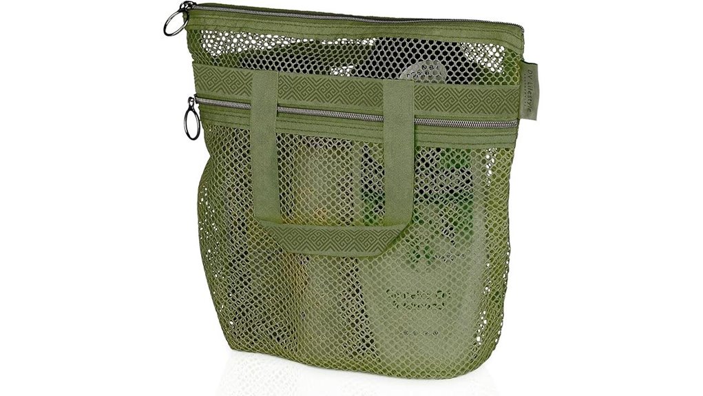 Quick-Dry Mesh Travel Shower Bags Hostels Travelers Love 8 mesh bag zipper pockets