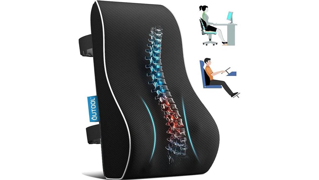 mesh covered lumbar pillow straps