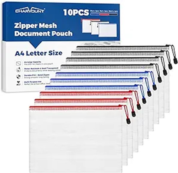 Best Waterproof Document Pouches for Your Beach Trips 12 mesh zippered a4 pouches
