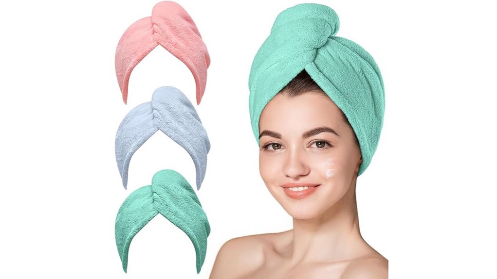 Microfiber Hair Towels (Quick Dry Turbans) That Save Hours 4 microfiber curly women turbans