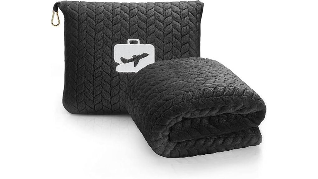 Travel Blankets Soft, Compact: Cozy Comfort for Cold Flights 12 microfleece 2 in 1 travel bundle