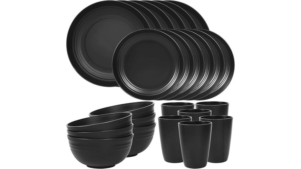 microwave safe 24 piece camping dinnerware