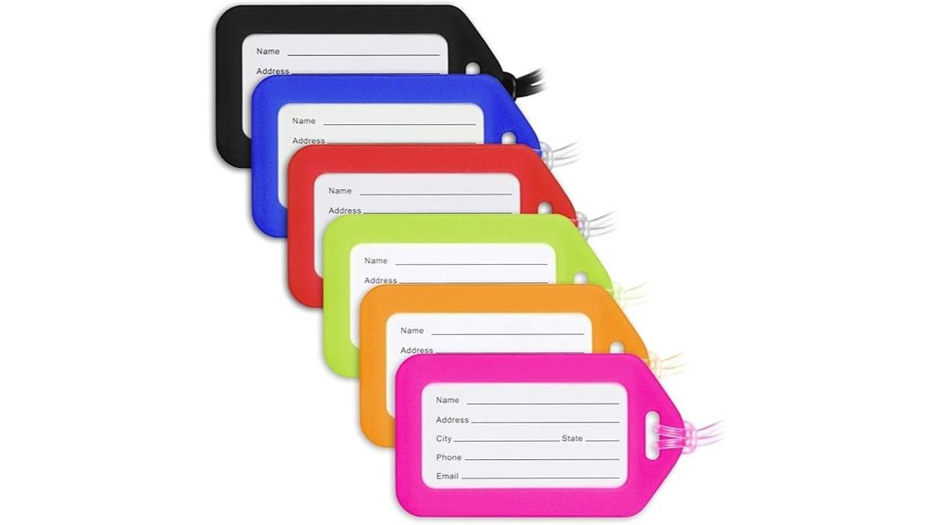 mifflin luggage tags six