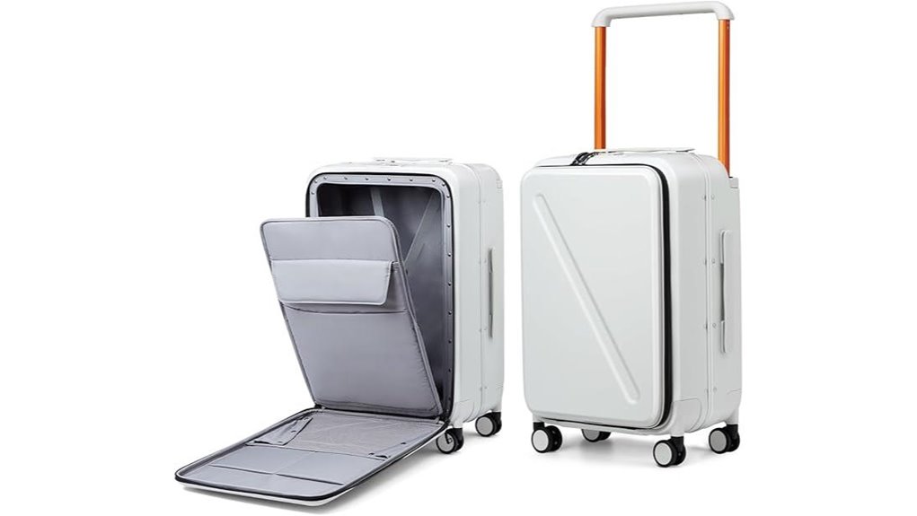 Top Luggage with Front-Open Compartments (Hotel-Friendly) 5 milada 24 aluminum spinner