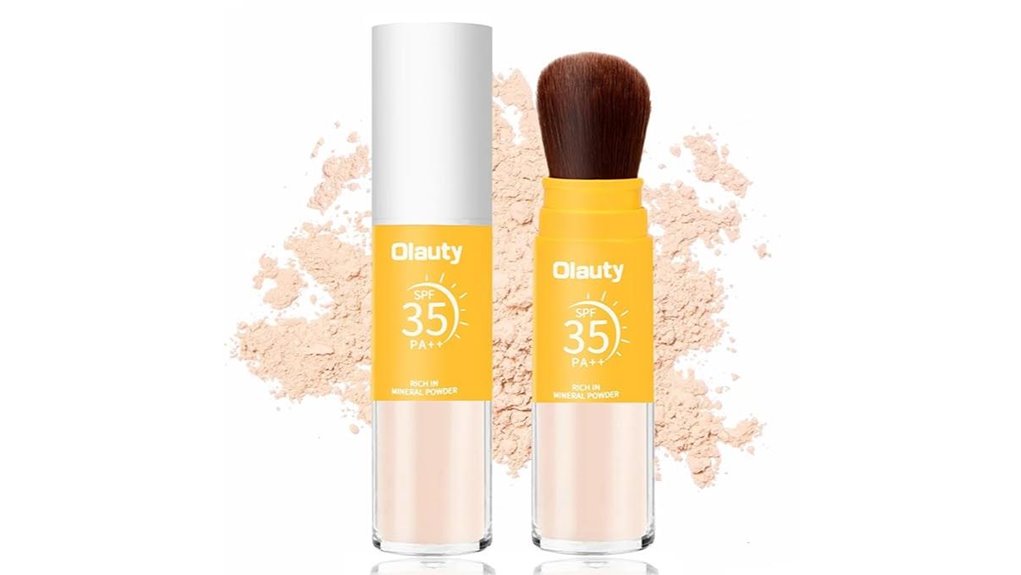 Sunscreen Powder Brushes for Travel Reapply Over Makeup 4 mineral spf35 dual use powder