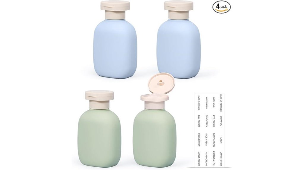 Leakproof Travel Bottles for Shampoo: Flip or Screw Cap 8 mini 3 4 oz travel shampoo