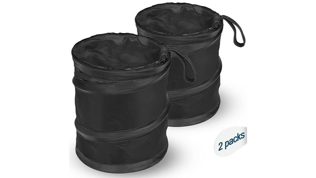 mini collapsible trash bag 2 pack black