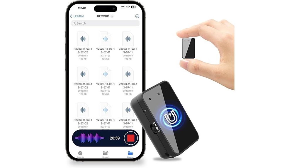 Mini Recorders for Travel Interviews with Simple Controls 6 mini magnetic 64gb recorder