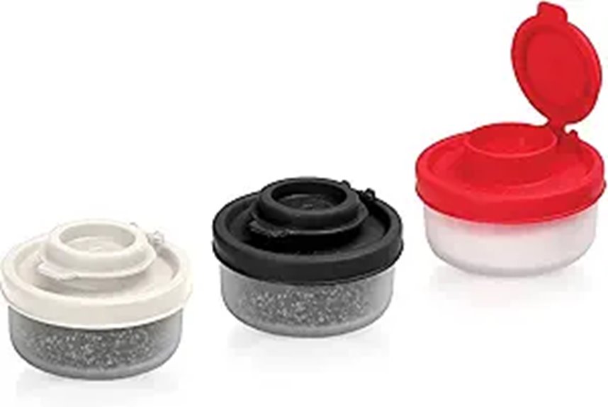 Top Mini salt/pepper shaker (sealed) That Keeps Seasoning Fresh 4 mini moisture proof salt trio
