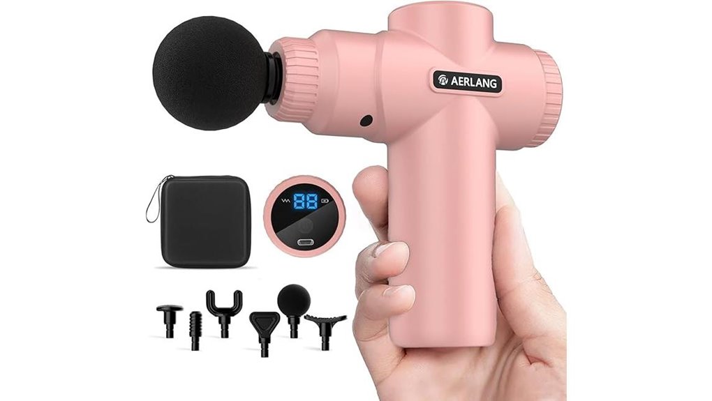 Best Travel Massage Guns (Mini Size) You’ll Want in Your Bag 2 mini pink massage gun