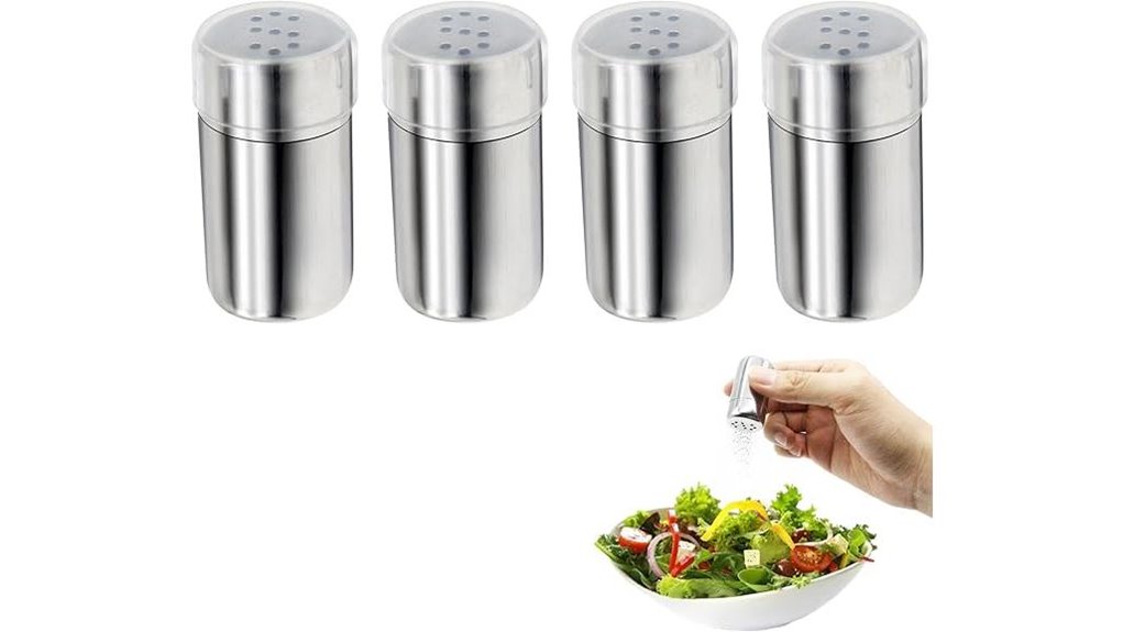 Top Mini salt/pepper shaker (sealed) That Keeps Seasoning Fresh 10 mini stainless salt pepper set