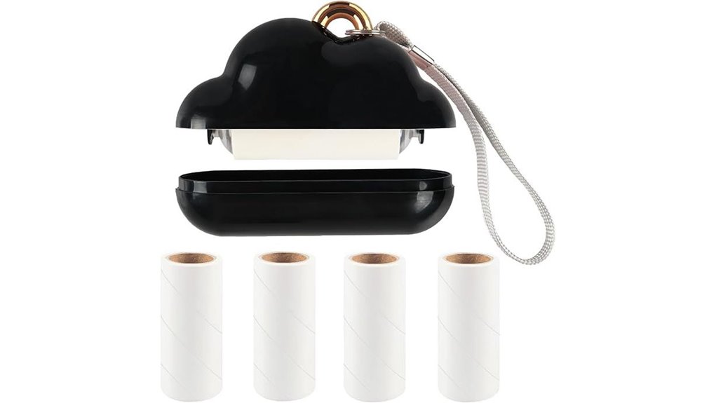 Compact Lint Rollers for Dark Coats: Refillable Picks Shine 5 mini travel 150 black