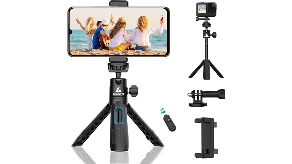 mini tripod selfie stick remote