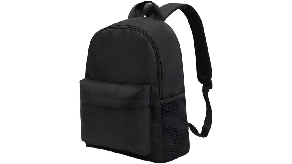 minimalist black mesh backpack