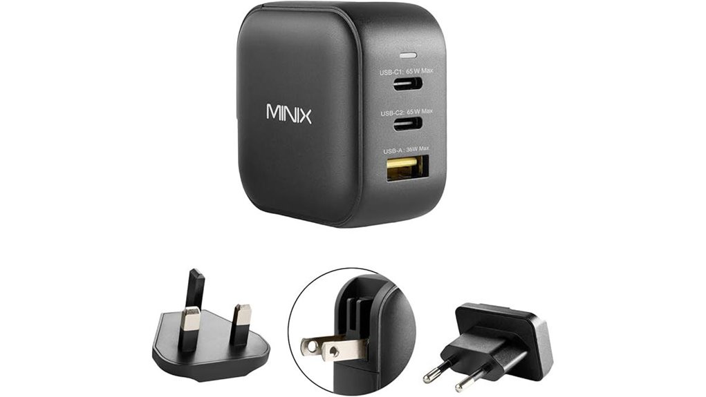 Best multiport USB‑C chargers for travel (compact GaN)–Power 5 minix gan 66w triple port