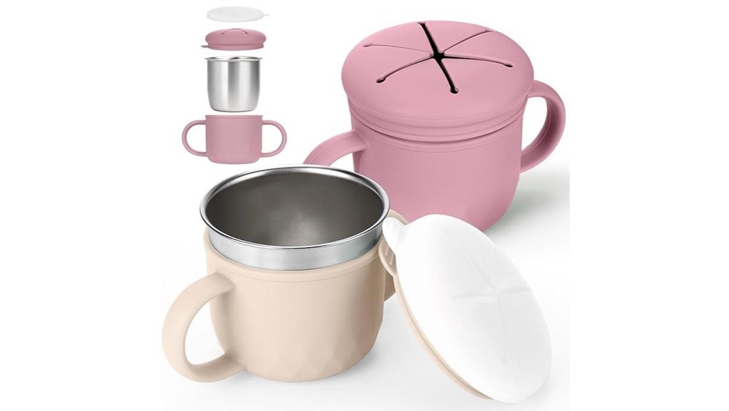 mity stainless 2 pack pink yellow